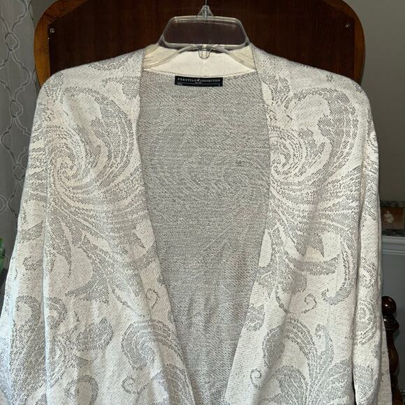 Peruvian Connection Pima Cotton Gray Open Front Cardigan Duster Small - Picture 2 of 9